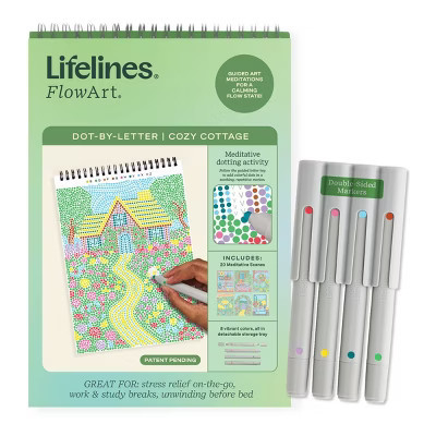 Lifelines 1"x10.3" Dot-By-Letter Cozy Cottage Coloring Book | Target