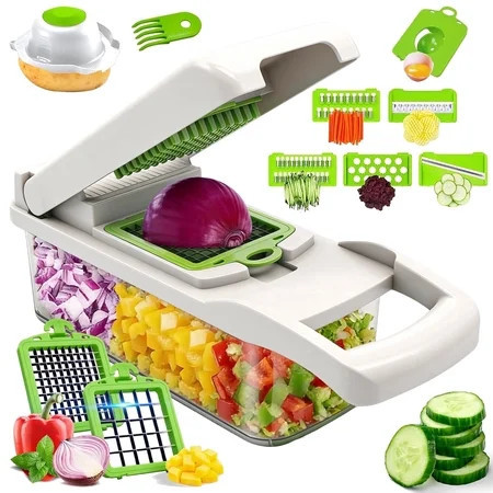 Honhorrs Vegetable Chopper Food Slicer, 14 in 1 Food Chopper for Onion, Veggie, Cheese Grater, Vegetables Cutter With Large Container, Kitchen Gadgets | Walmart (US)
