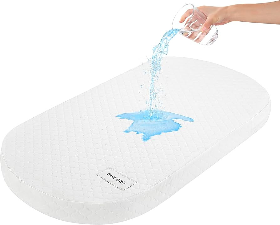 Pro Goleem Bassinet Mattress, Oval Bassinet Mattress Pad, Waterproof Cradle Mattress, Memory Foam... | Amazon (US)
