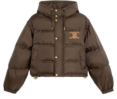 Triomphe cropped down jacket in lightweight nylon - CELINE | 24S US