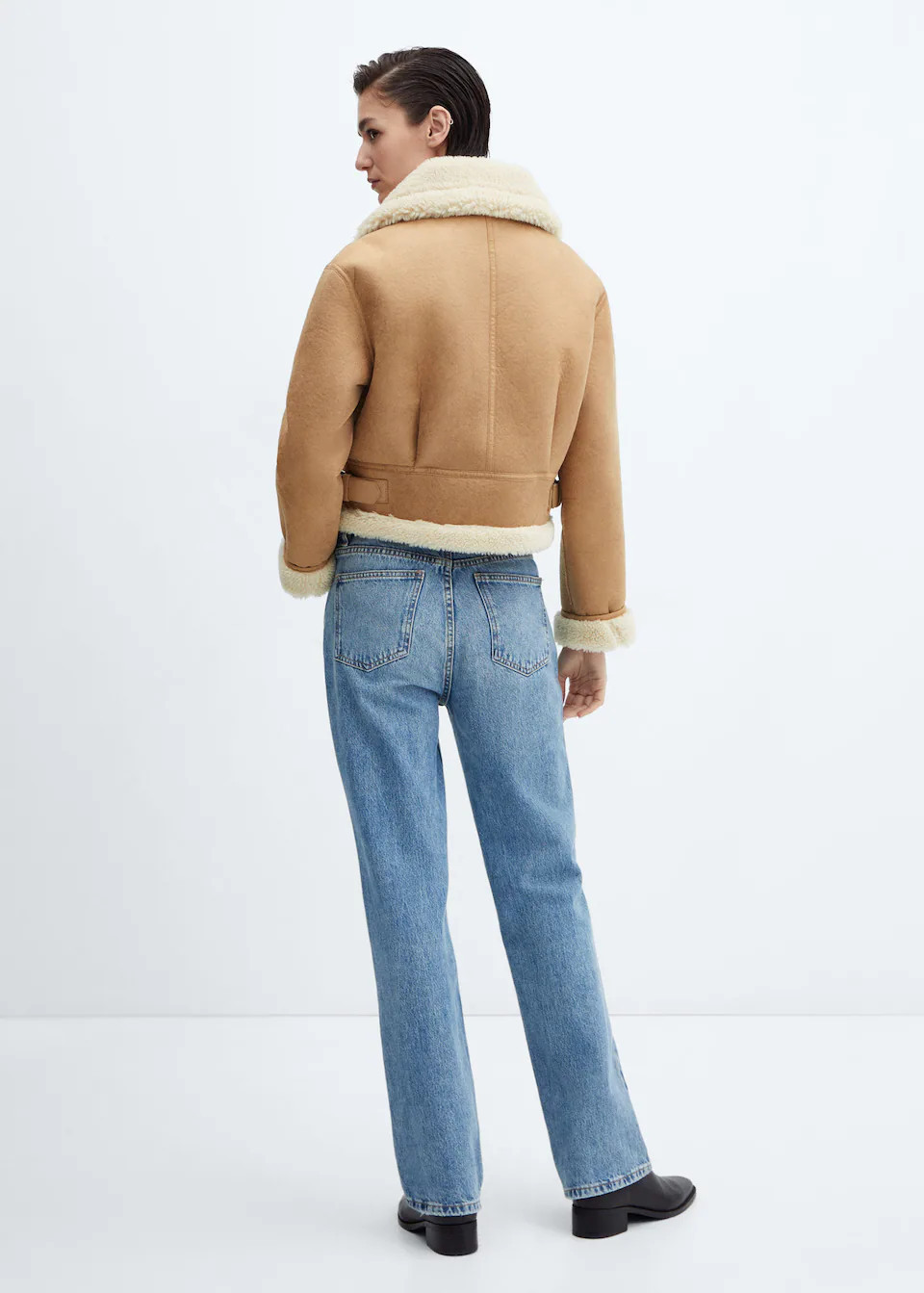 Shearling collar jacket -  Women | Mango USA | MANGO (US)