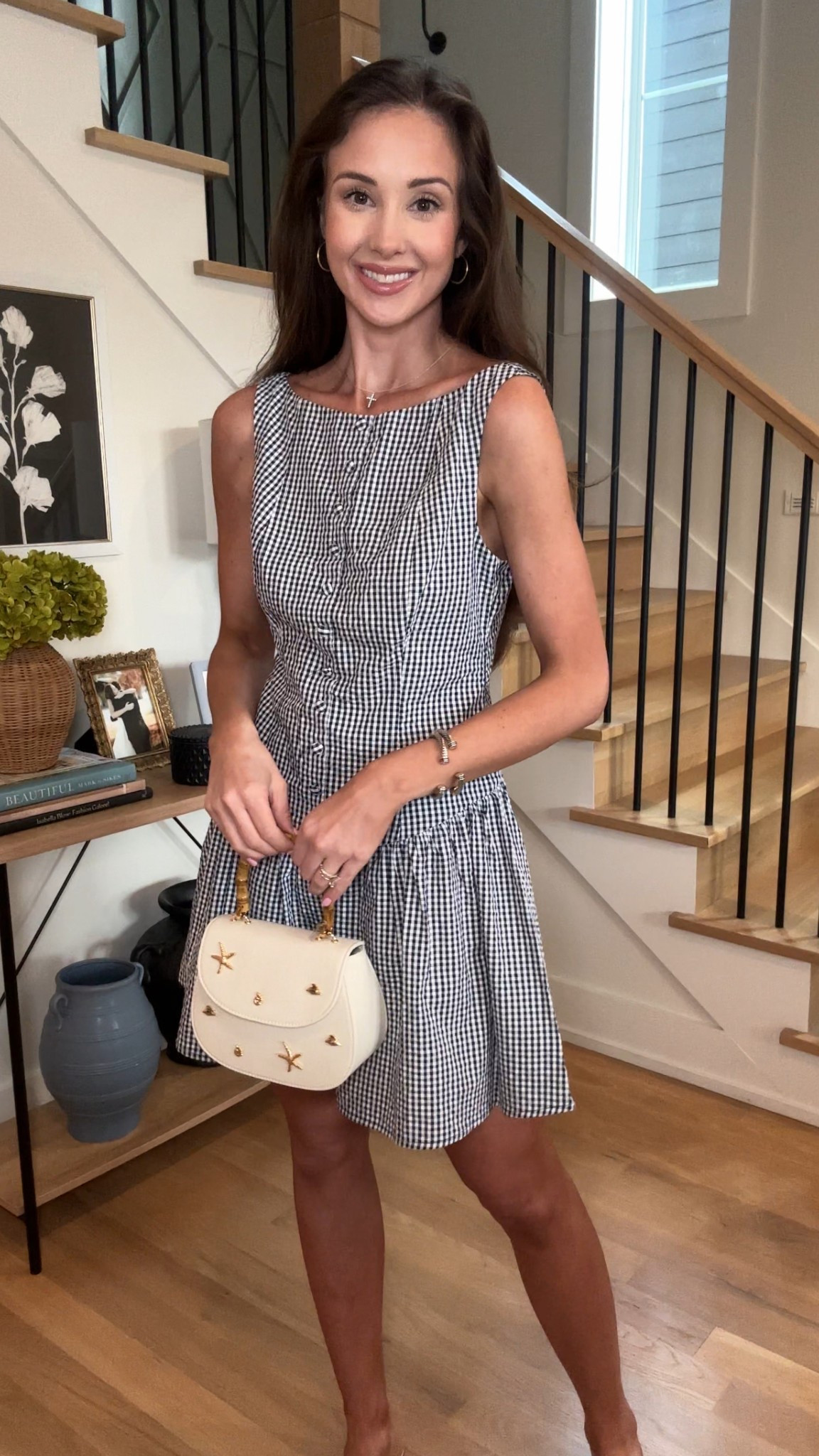 The cutest navy gingham dress! Comes in white too! Wearing a small
Target, target dress, vacation outfit, vacation looks, summer outfits 