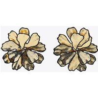 Zara - Textured Flower Earrings - Women - Golden - Women | Zara US