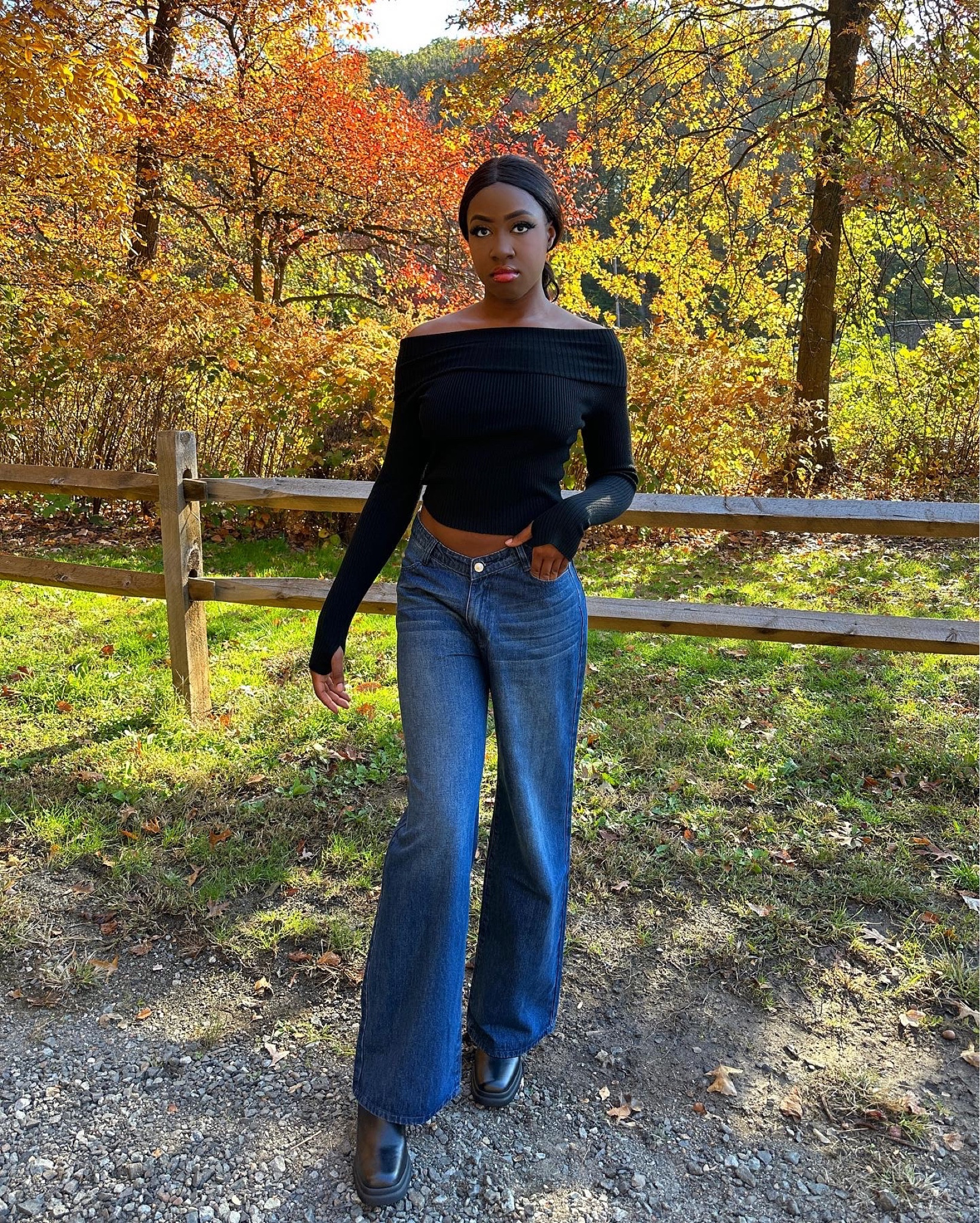 Outfit inspo, off the shoulder top, Princess polly, denim jeans, Steve maddens, black boots, black off the shoulder top, 

#LTKCyberSaleFR #LTKCyberWeek #LTKSeasonal