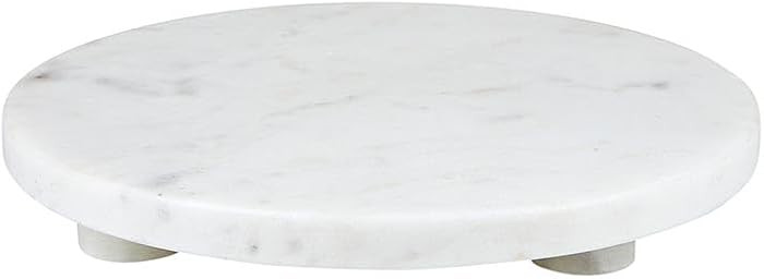 Santa Barbara Design Studio Marble Serving Board Strong Stone Round Footed Tray, 10" Diameter, Wh... | Amazon (US)
