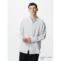 Uniqlo - Chemise 100% Lin Premium (col Officier, Rayée) - Blanc Cassé | Uniqlo BE