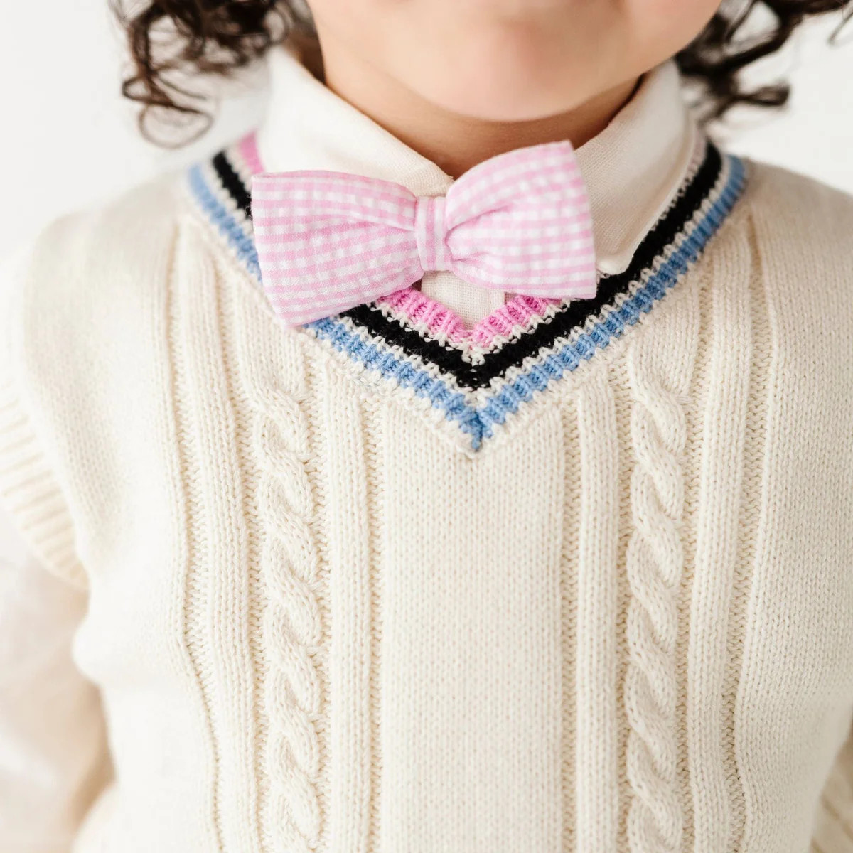Pink Gingham Bow Tie | Bums & Roses