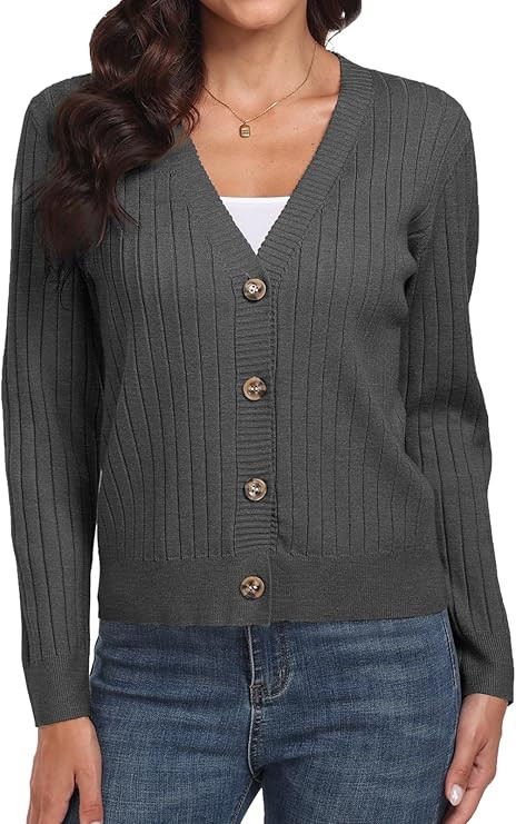 Women's Long Sleeve Cardigan Sweaters Casual V Neck Soft Knit Jacket Button Down Cardigan for Wom... | Amazon (US)