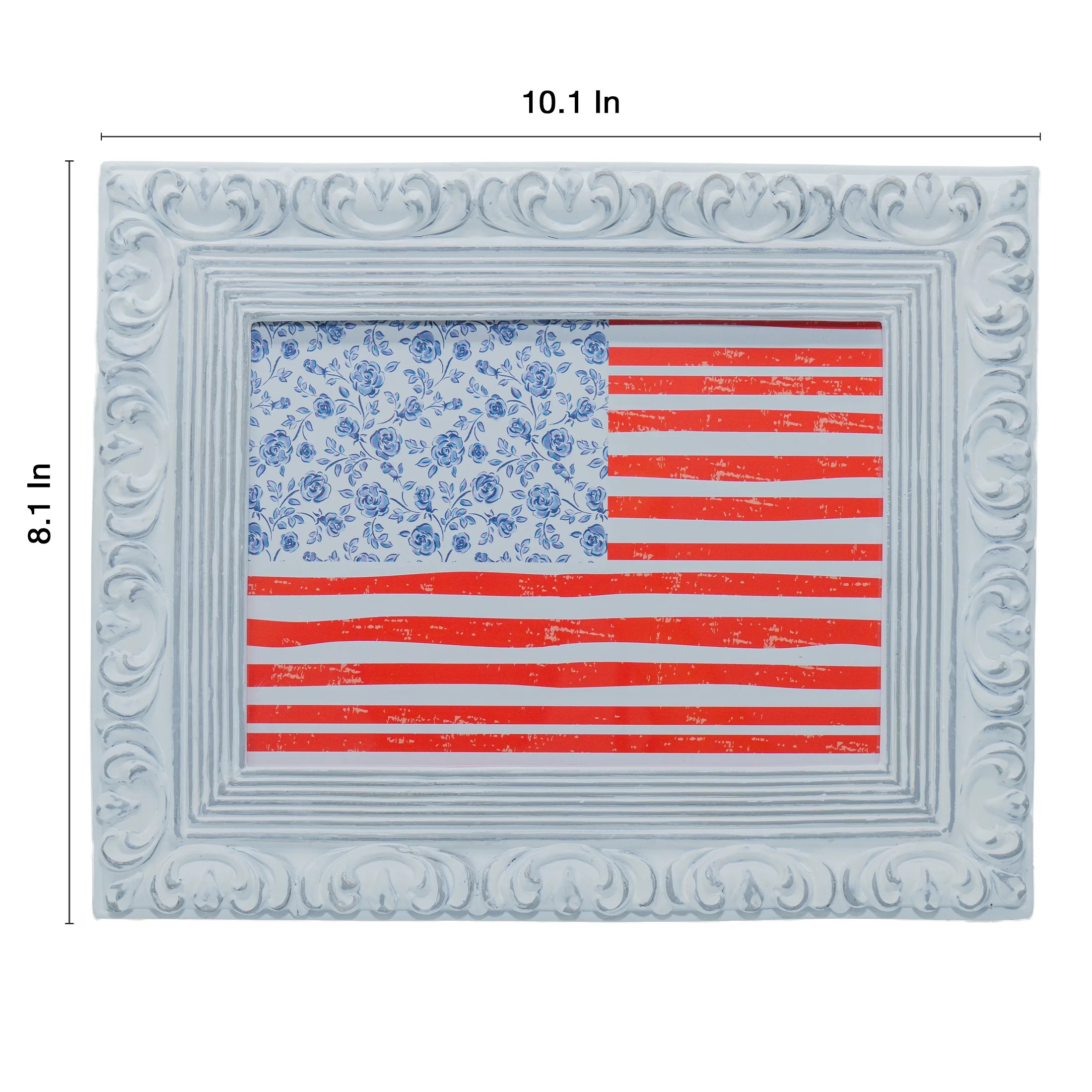 Floral Flag Hanging Sign, Red/White/Blue, 10" x 8", by My Texas House | Walmart (US)