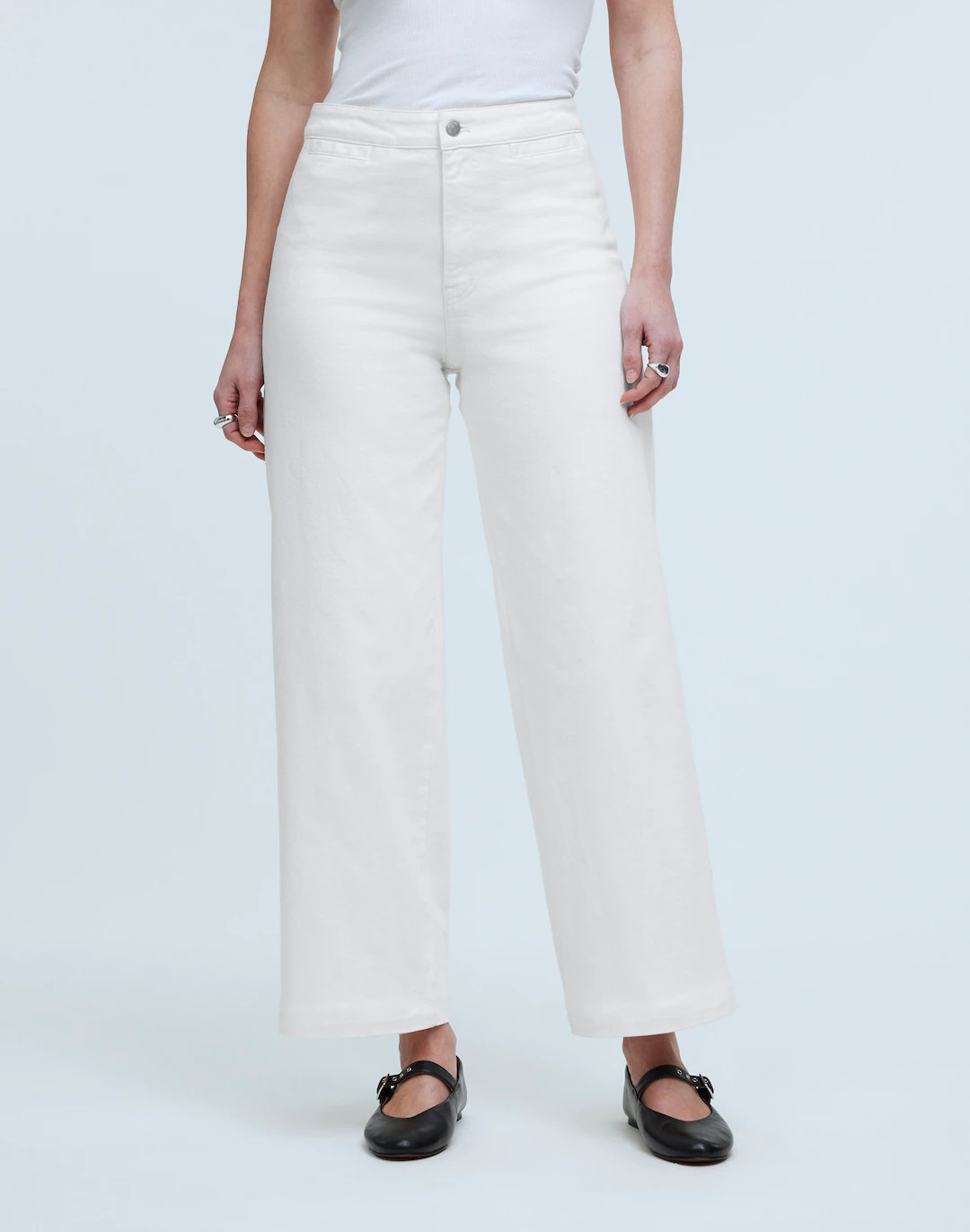 The Petite Curvy Perfect Vintage Wide-Leg Crop Jean in Tile White | Madewell
