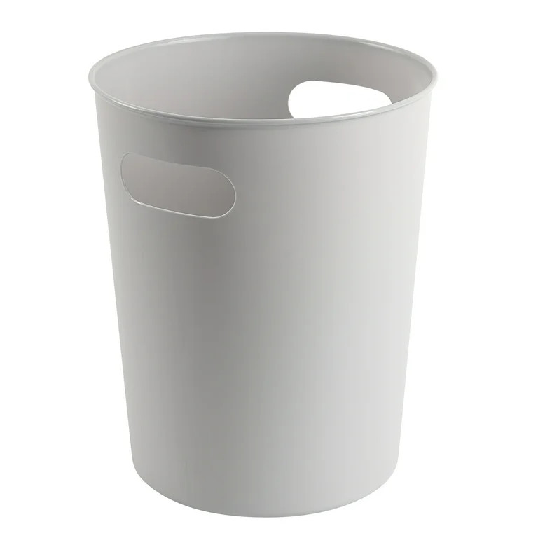 Mainstays Basic Plastic 2.64 Gallon Wastebasket in Soft Silver Grey for Bathroom, Bedroom or Offi... | Walmart (US)