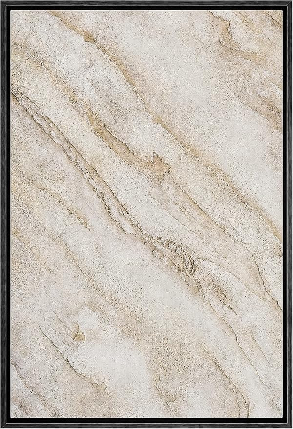 SIGNWIN Framed Canvas Print Wall Art Marble Granite Tan Brown Landscape Abstract Shapes Illustrat... | Amazon (US)