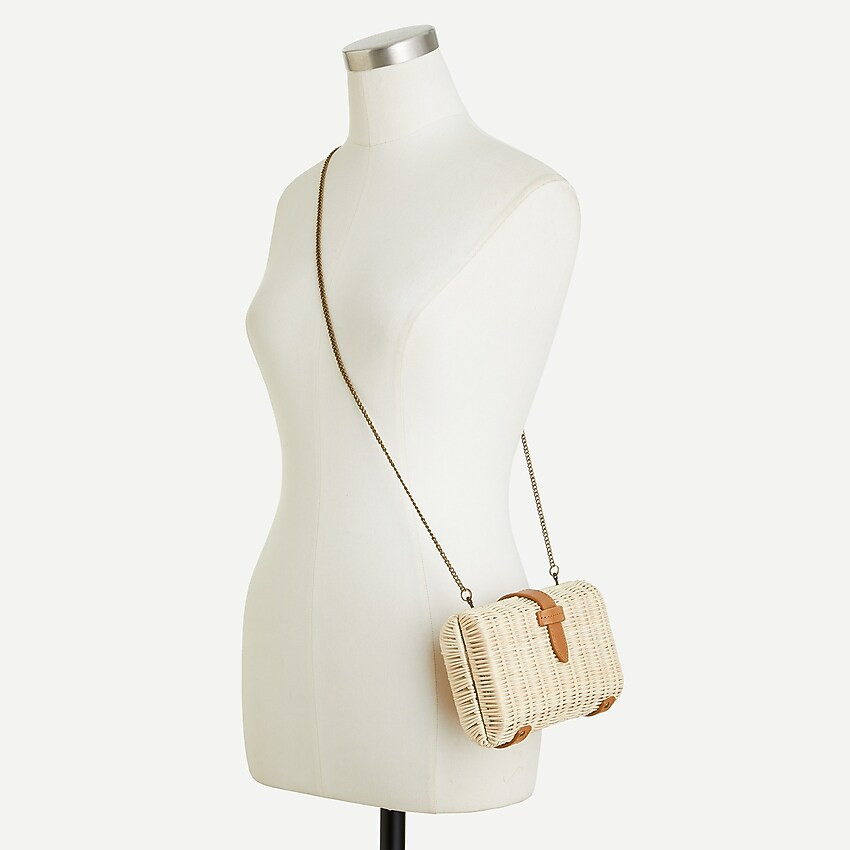 Rattan clutch with chain strap | J. Crew US
