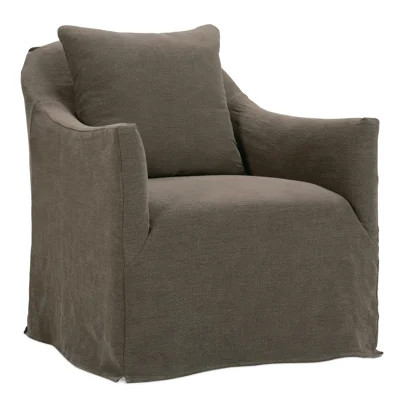 Mocha Noel Slipcovered Swivel Chair | Wayfair North America