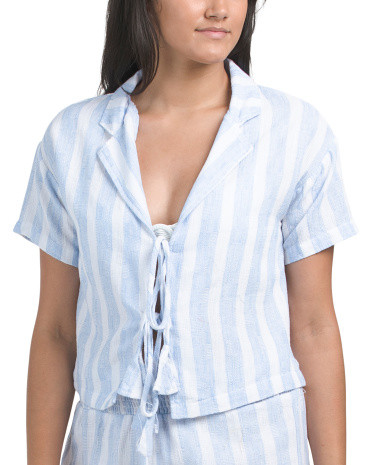 Striped Tie Cover-up Top | TJ Maxx