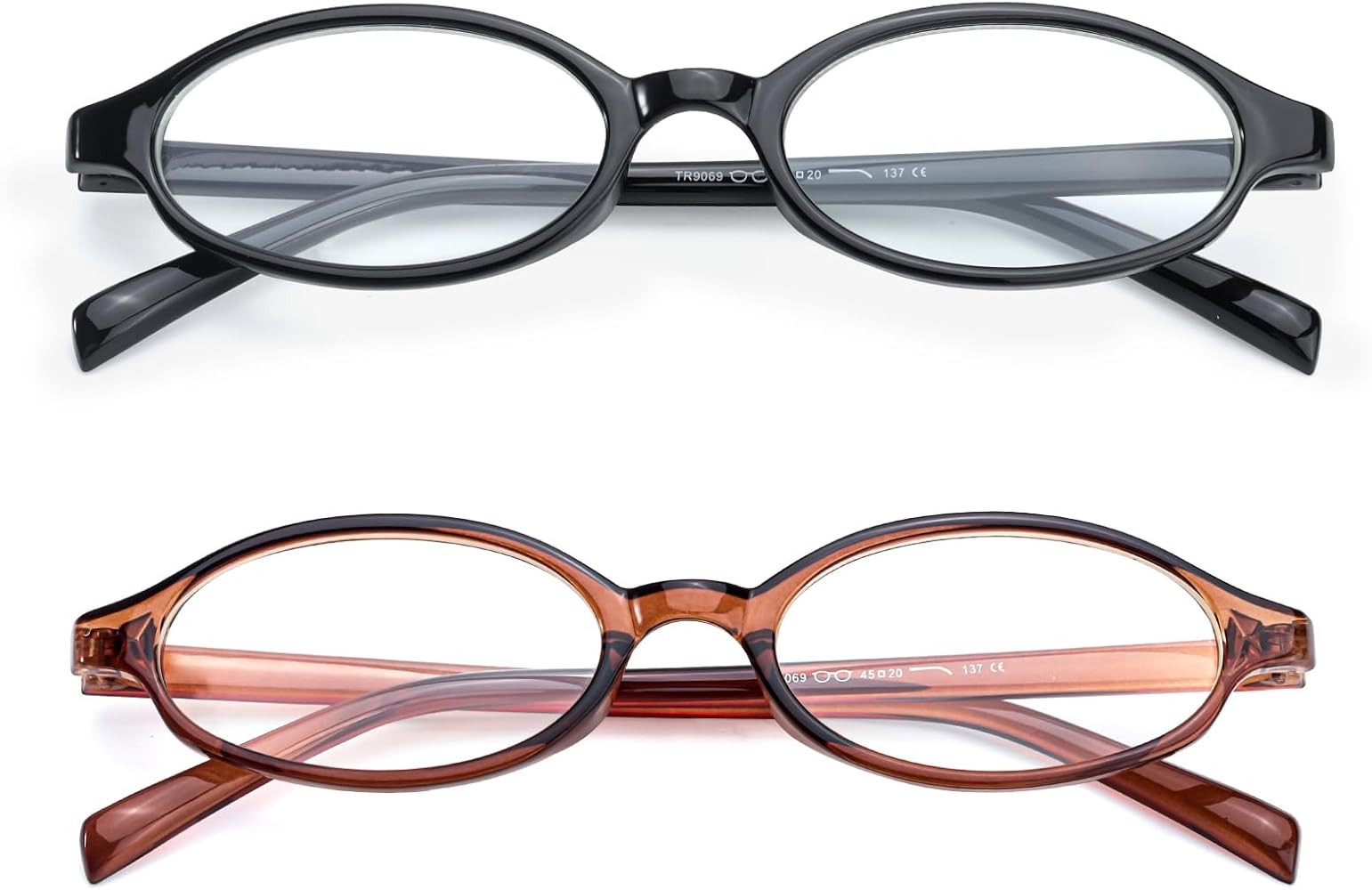 Fashion Fake Glasses Oval Y2k Eyewear Frame Blue Light Non Prescription Glasses for Women Clear C... | Amazon (US)