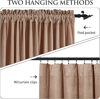 StangH Nursery Sunlight Blush Velvet Curtains - Elegant Interior Decoration Large Window Blackout... | Amazon (US)
