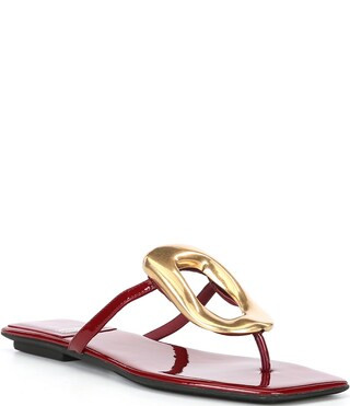 Jeffrey Campbell Linques Patent Leather Ornament Flats Sandals | Dillard's | Dillard's