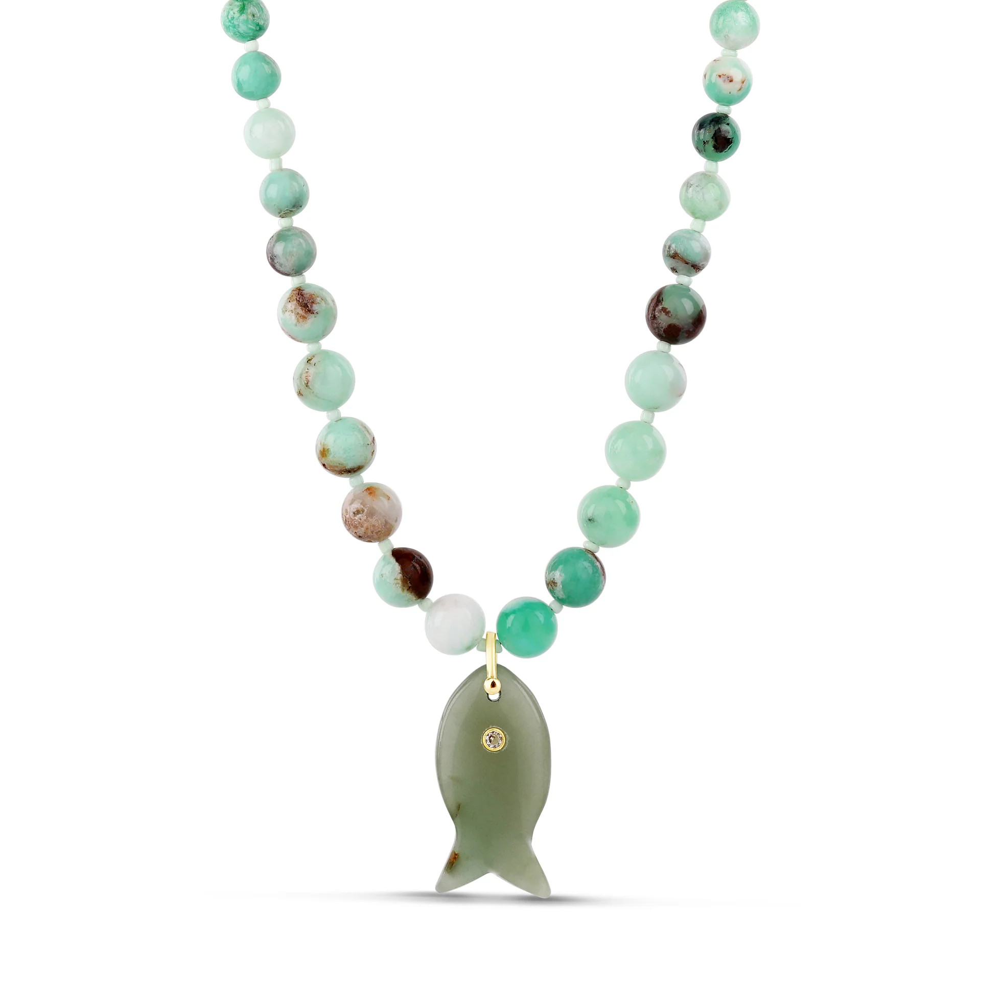 Green Fish Gemstone Necklace | Hannah B. Jewelry