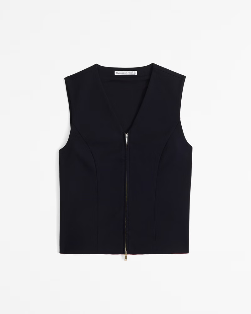 Women's Tailored Zip Vest | Women's Tops | Abercrombie.com | Abercrombie & Fitch (US)