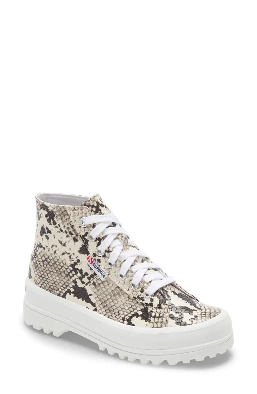 Superga Alpina Snake Embossed High Top Platform Sneaker (Women) | Nordstrom