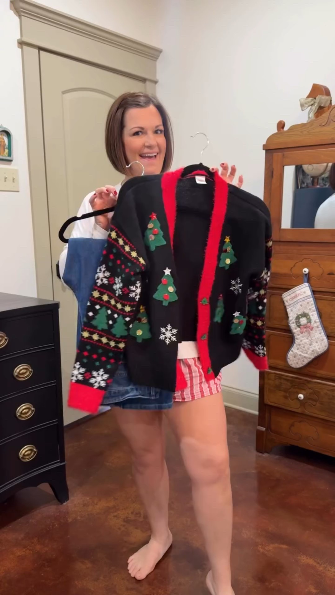 How festive is this sweater from @walmartstyle?  Would you have done the gold shoes or sneakers? 

Comment "cute outfit" for the links in my @shop.ltk 

#midsizefashion #affordablefashion #ltkfashion #shopltk #midsizestyle #shopmyltk #walmartfashion #walmart #genleckjeans #christmasparty #festivefashion #ootdfashion

#LTKSeasonal #LTKHoliday #LTKgrwm