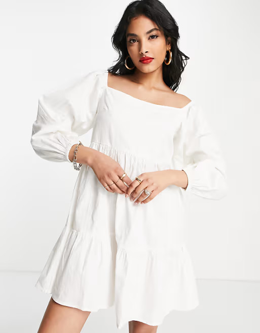 Pretty Lavish - Robe babydoll courte - Blanc | ASOS (Global)