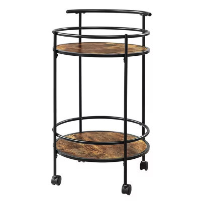 Breighton Home Designs2Go Charlie Serving Bar Cart in Barnwood/Black | Target