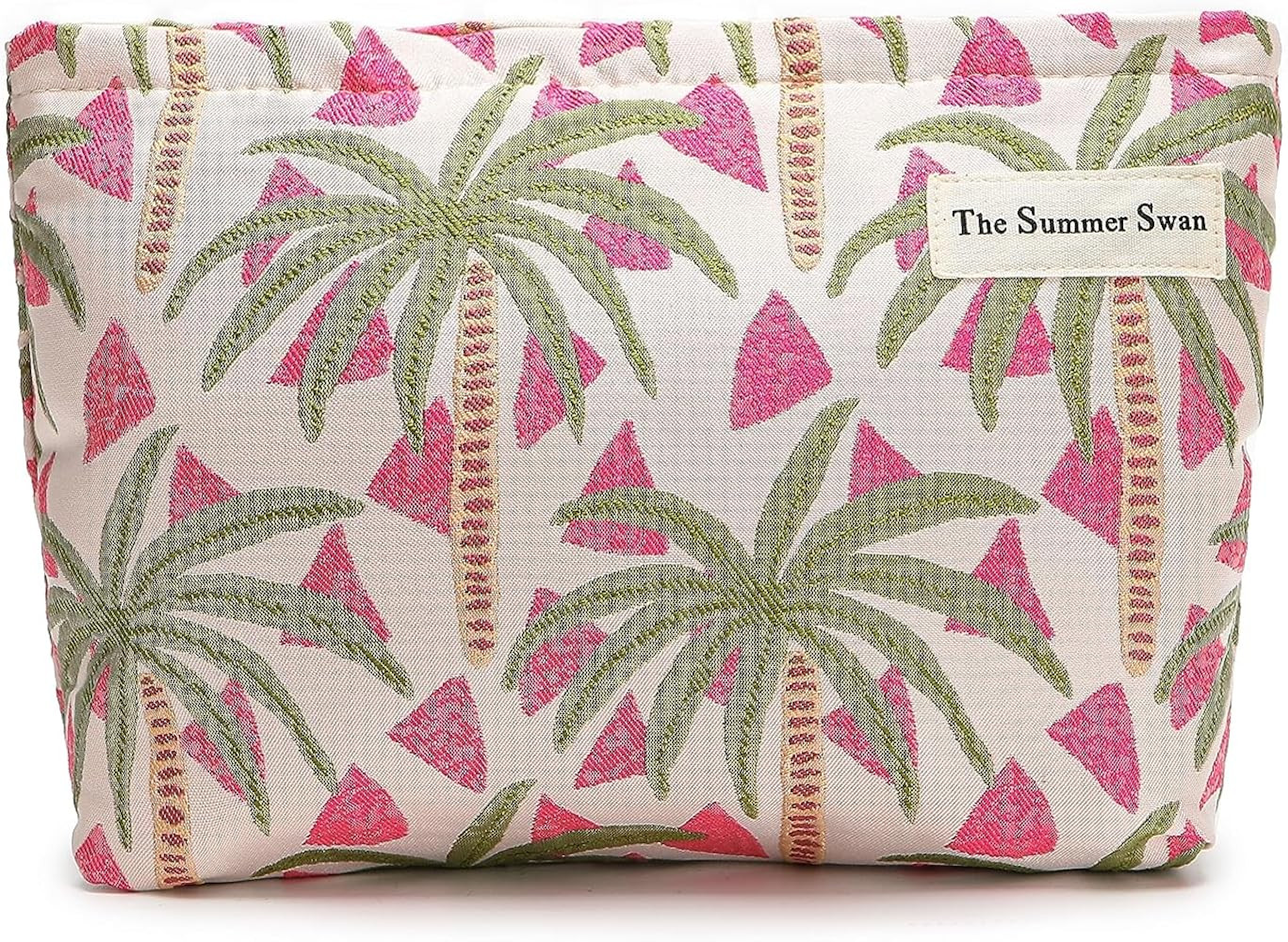 The Summer Swan | Large Aesthetic Makeup Bag | Floral Makeup Bag | Mid-day Clutch | Period Kit Ba... | Amazon (US)