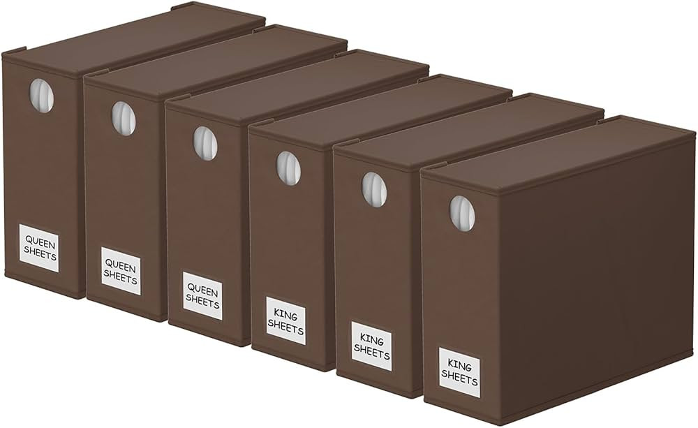 SpaceAid 6 Pack Bed Sheet Organizers and Storage, Foldable Sheet Organizer for Linen Closet, Shee... | Amazon (US)
