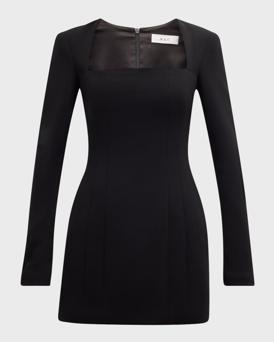 A.L.C. Ella Seamed Square-Neck Mini Dress | Neiman Marcus