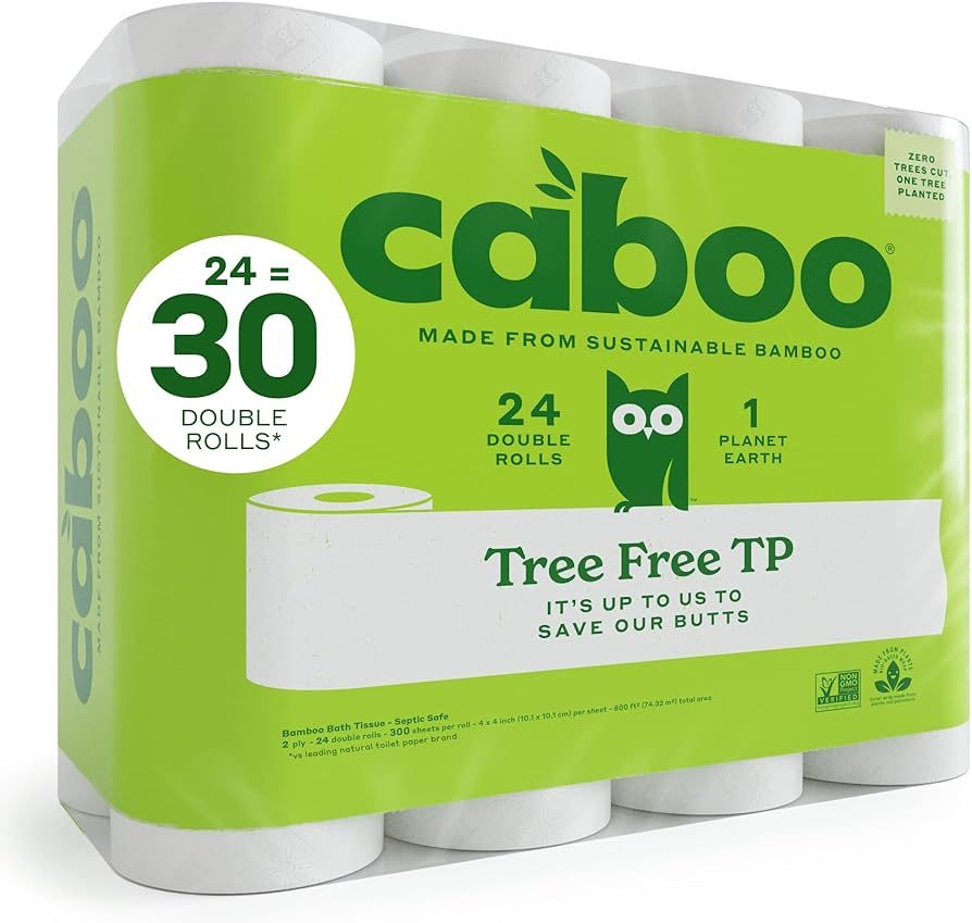 Caboo Tree Free Toilet Paper, Tree Free, Septic Safe Toilet Tissue, Eco Friendly, Biodegradable, ... | Amazon (US)