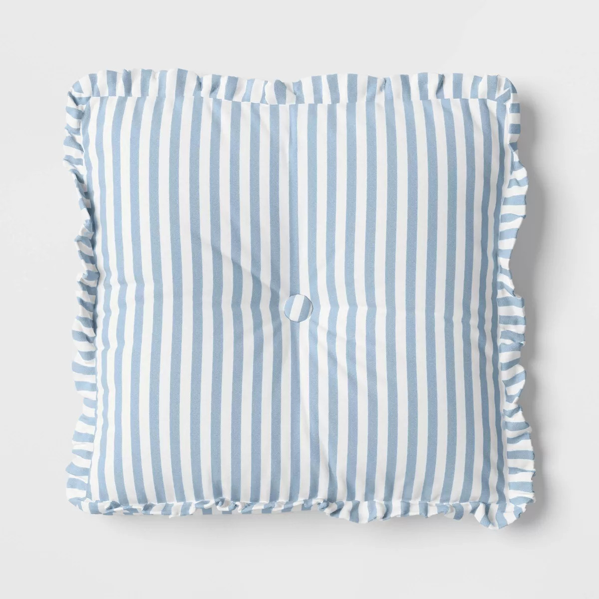 Oversized Square Stripe Pillow with Ruffle Trim Blue/White - Threshold™ | Target