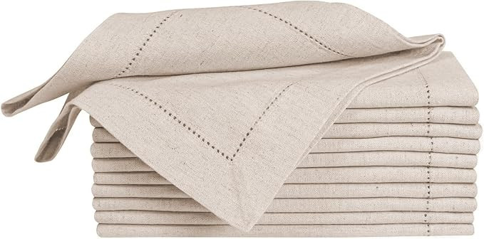 Cloth Napkins,Linen Napkins,Dinner Napkins Cloth,Dinner Napkins,Cloth Napkins Set of 12,Natural L... | Amazon (US)