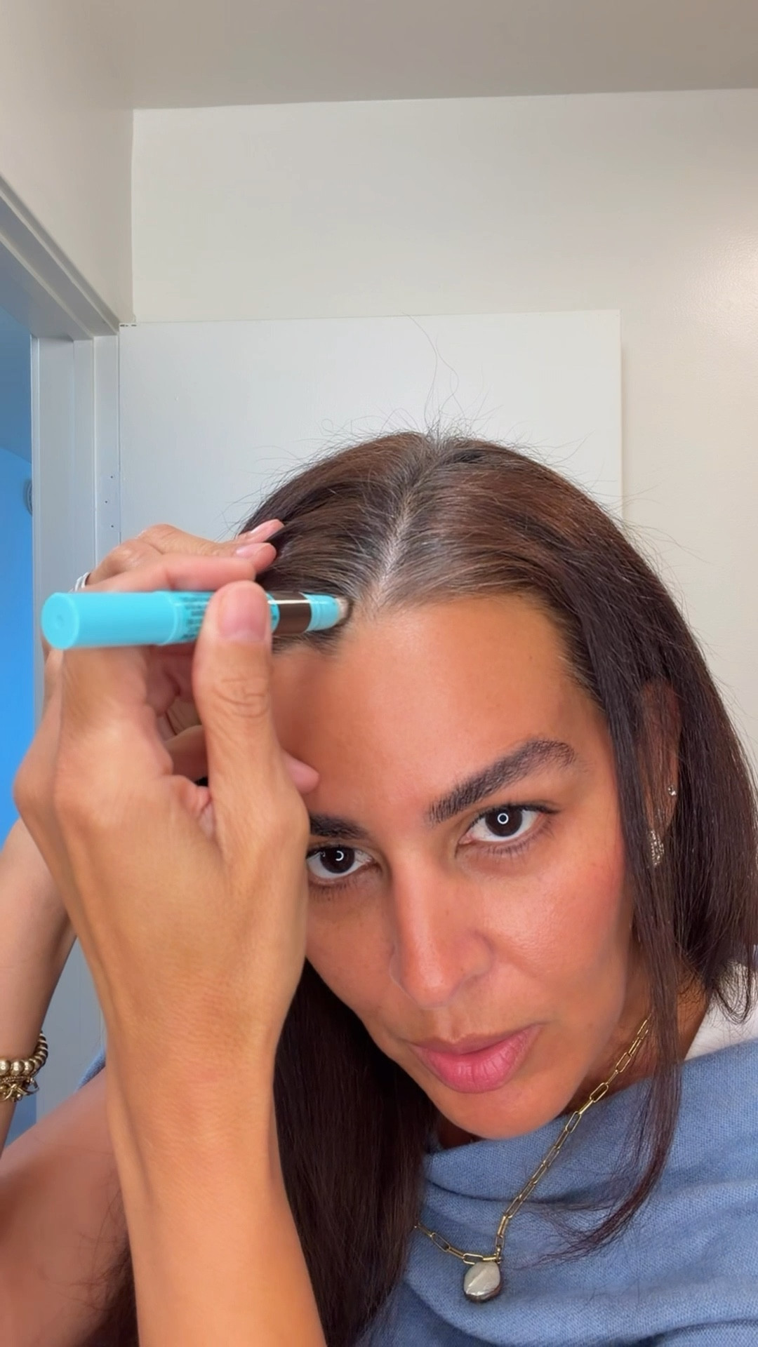 Temporary gray coverage! Using color medium brown!


#LTKBeauty #LTKOver40 #LTKootd