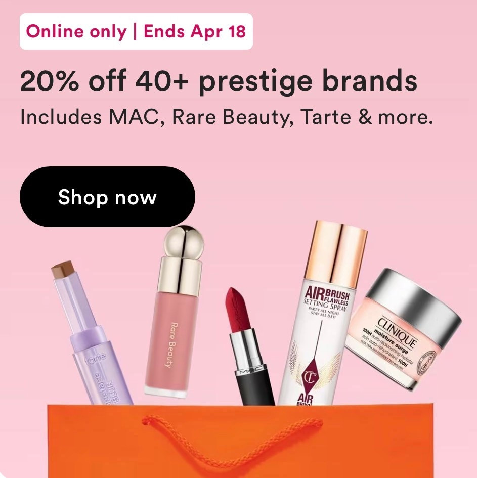 20% off prestige brands @ulta 💋

#LTKSaleAlert #LTKselfcare #LTKBeauty