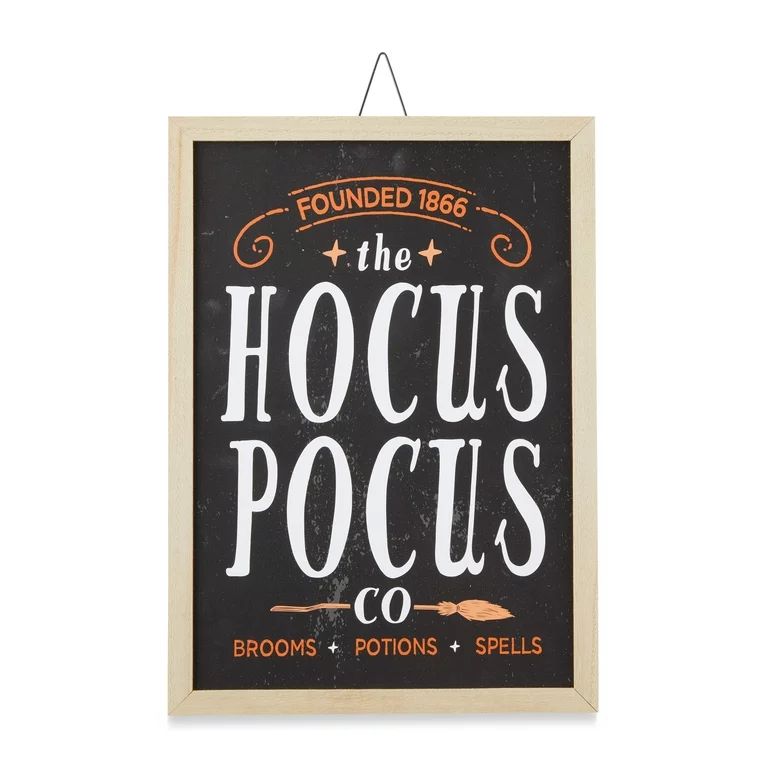 Halloween Hanging Sign Decoration, Hocus Pocus, 10 inch x 14 inch, Way to Celebrate | Walmart (US)