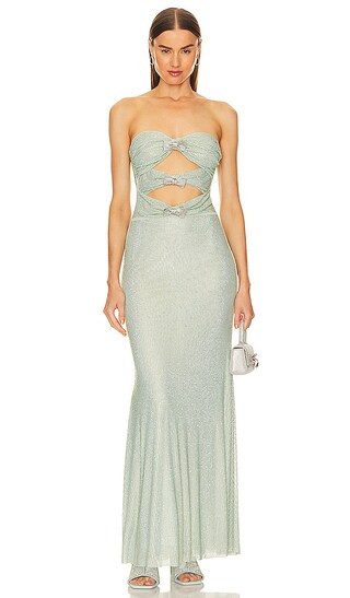 Rhinestone Strapless Gown in Green | Revolve Clothing (Global)