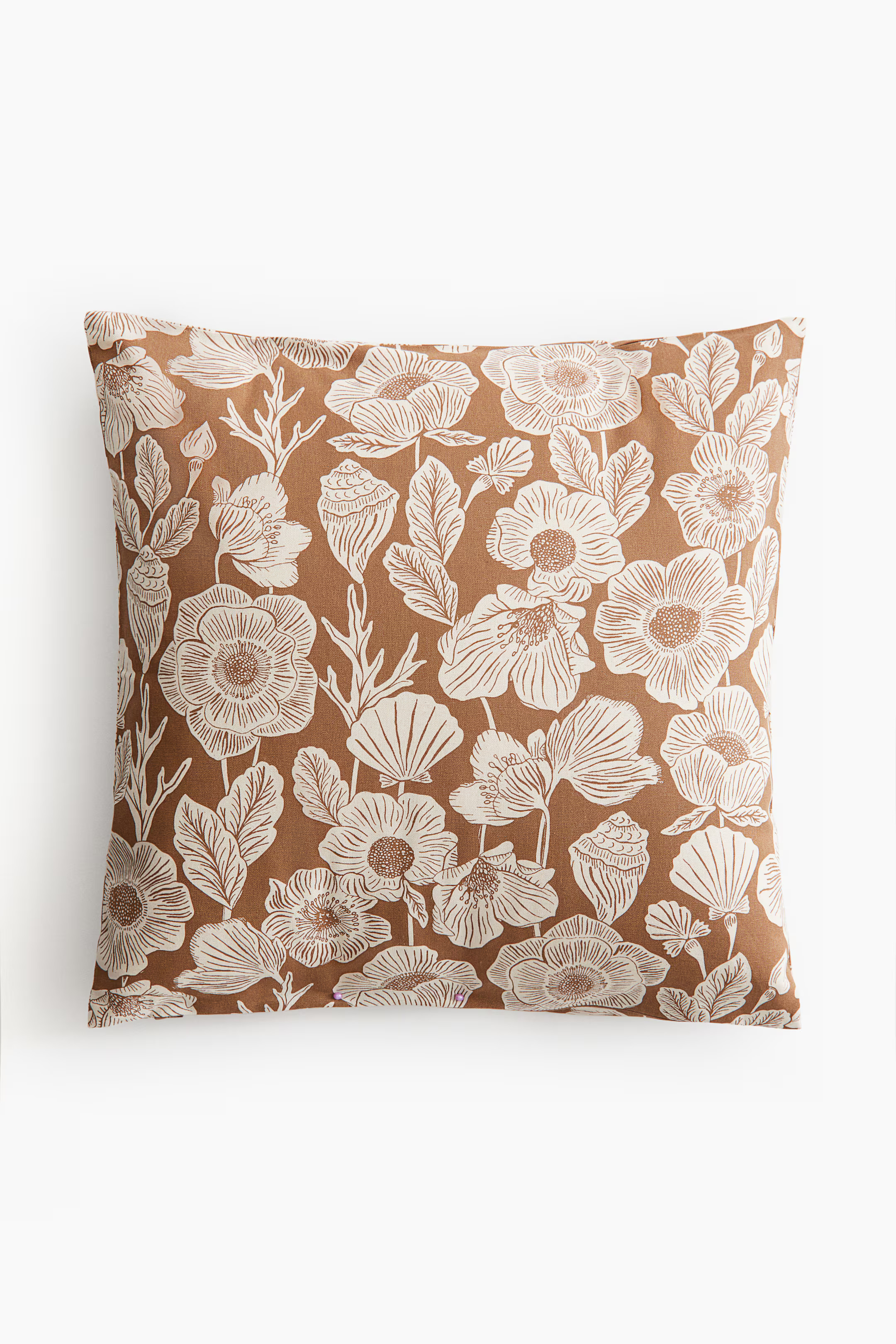 Patterned Cushion Cover - Light brown/floral - Home All | H&M US | H&M (US + CA)