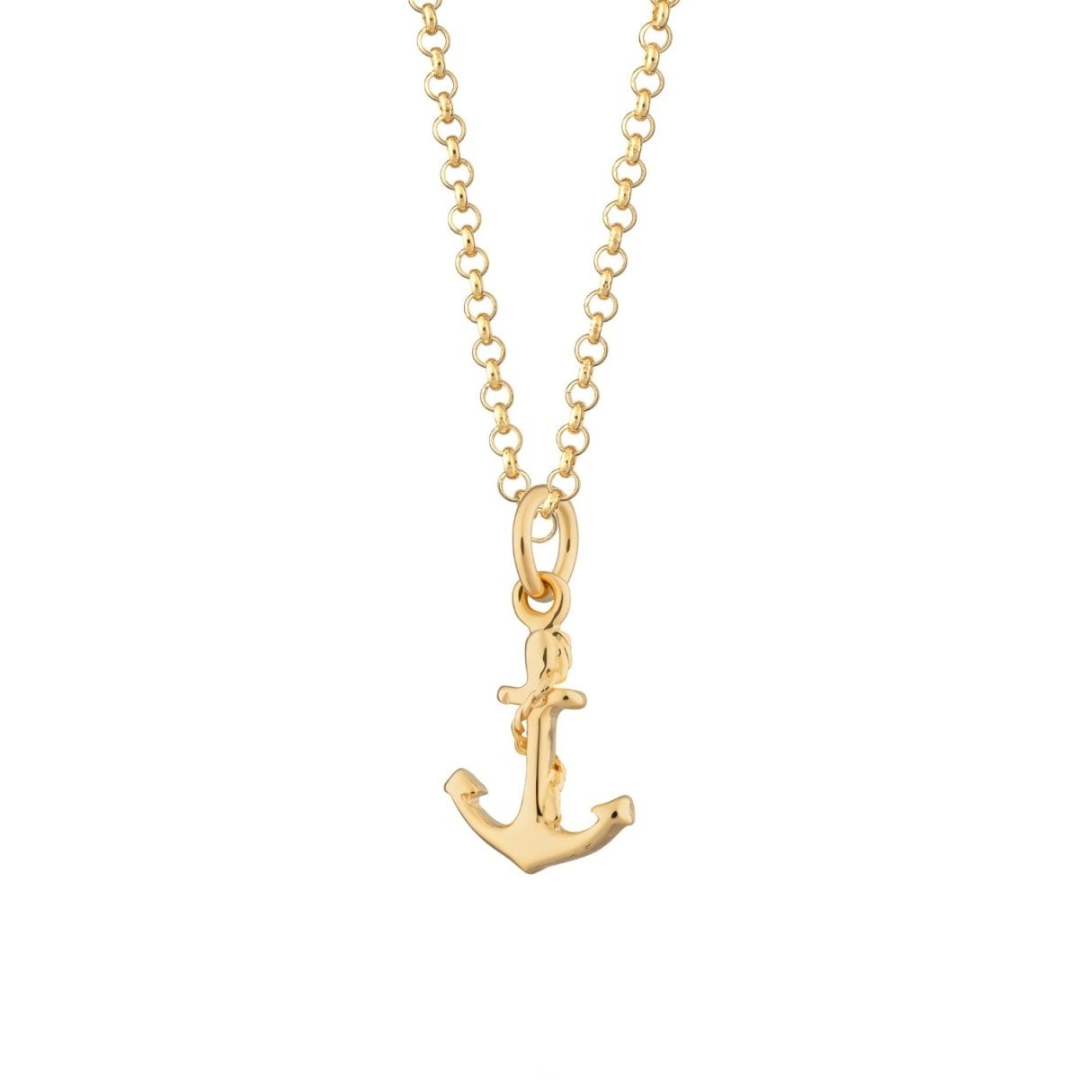 Gold Plated Anchor Necklace | Wolf & Badger (US)