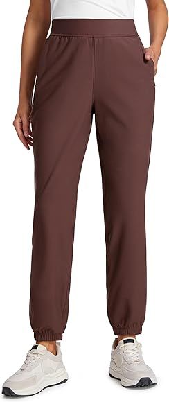 CRZ YOGA Womens Fleece Lined Workout Joggers 28" - Hiking Running Pants Water Resistant Pockets T... | Amazon (US)