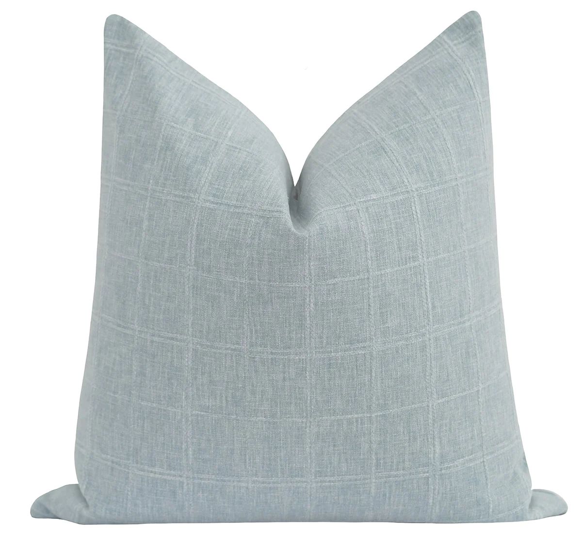 Beaufort Glacier Blue Plaid Pillow | Land of Pillows