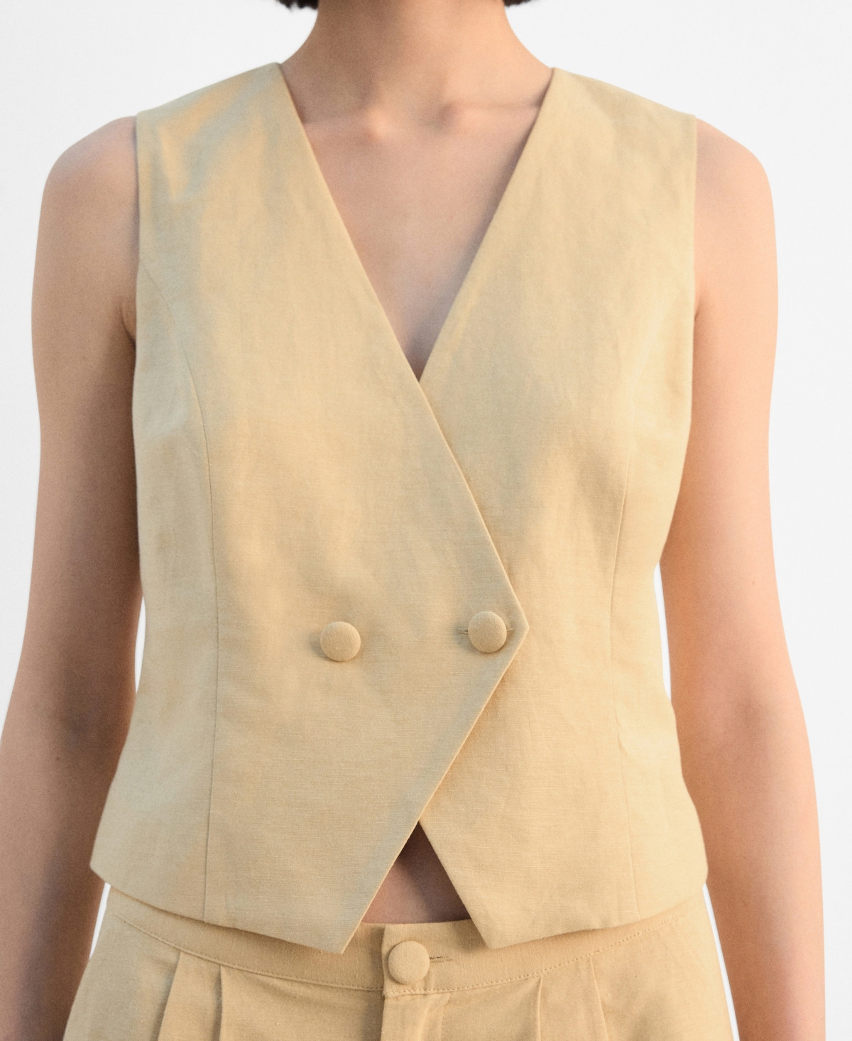 Mango Women's Fitted Suit Vest - Mustard | Macy's