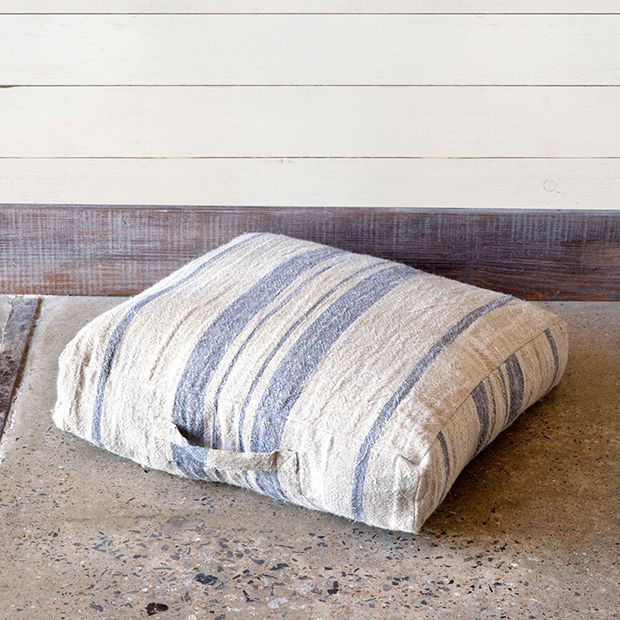 Simple Stripe Linen Floor Cushion | Antique Farm House