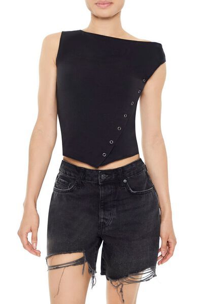 Asymmetrical Snap-Button Top | Forever 21