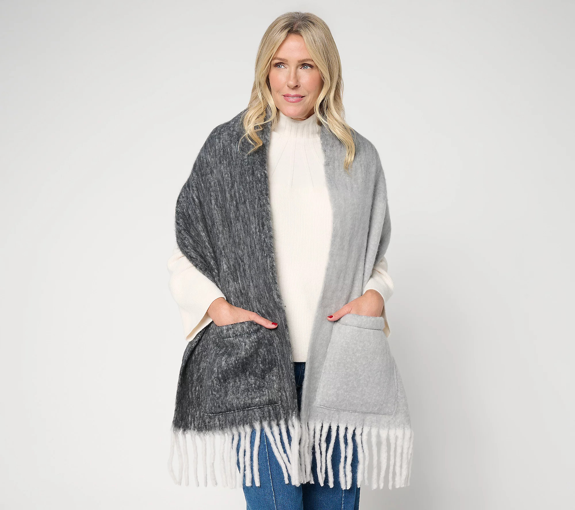 Sprigs Ombre Fringed Pocket Scarf | QVC