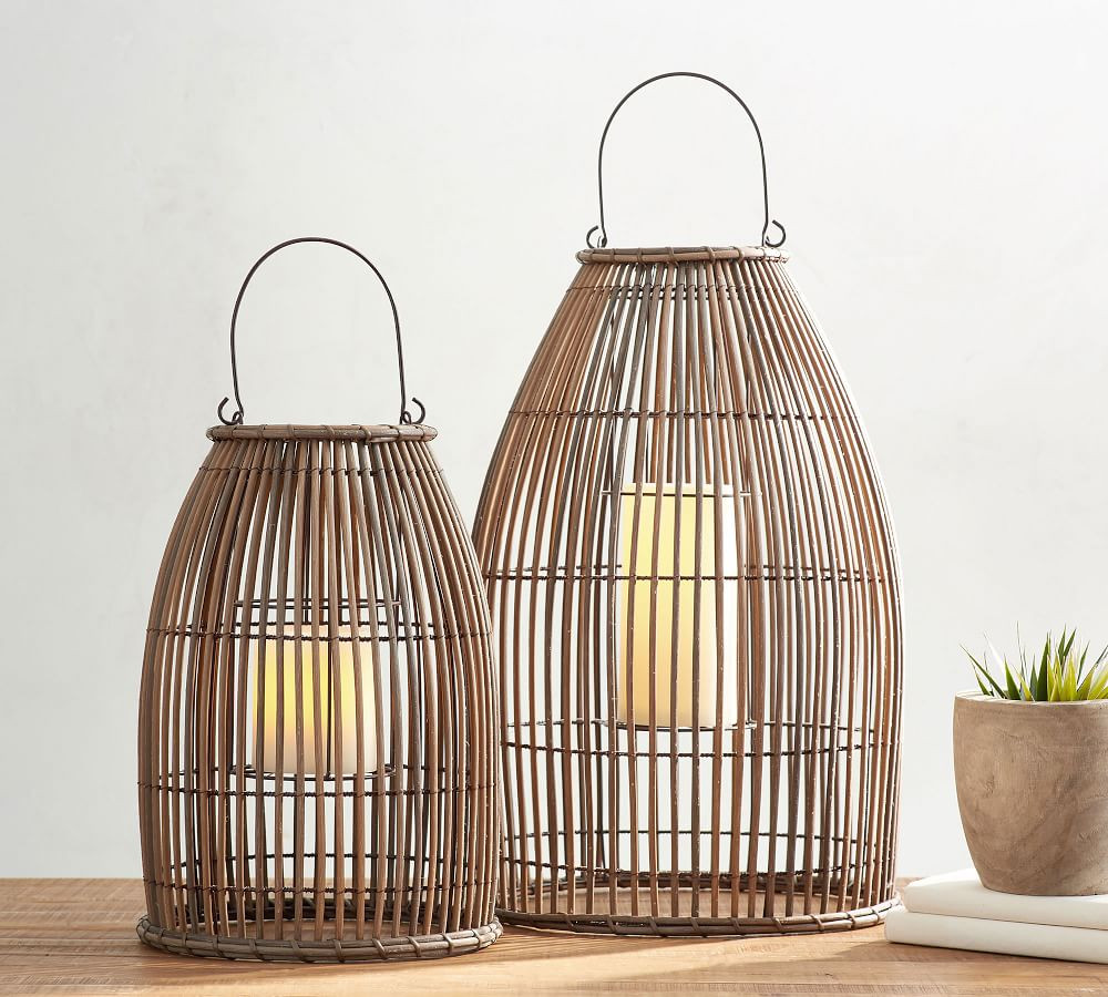 Careyes All Weather Wicker Indoor/Outdoor Lantern | Pottery Barn (US)