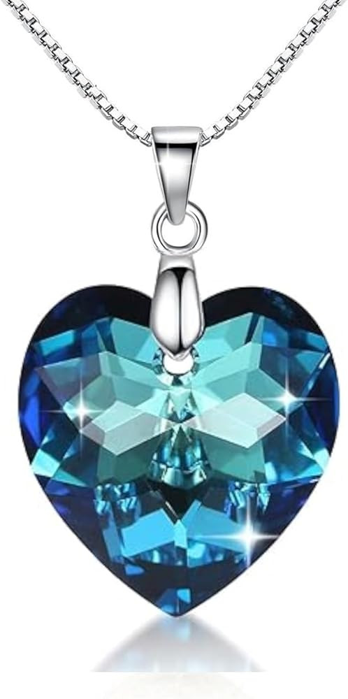 Crystalline Azuria Pendant Necklace For Women Heart Necklaces For Women With Crystals Sterling Si... | Amazon (US)