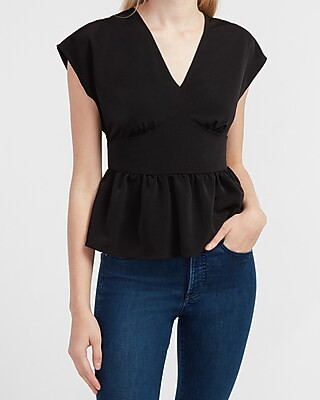 Empire Seamed Peplum Top | Express