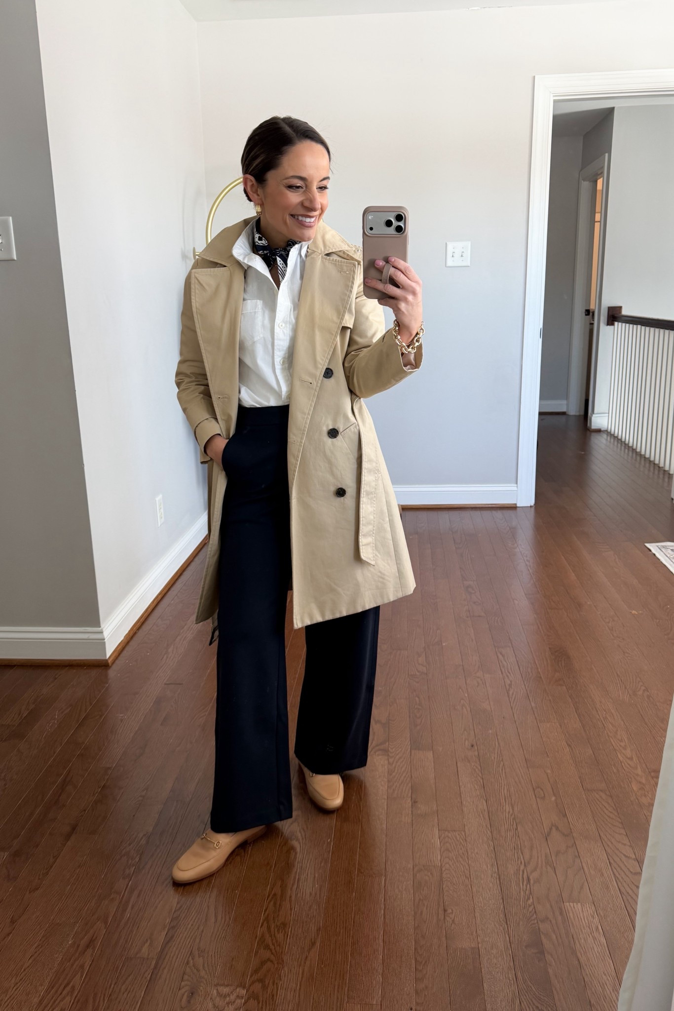 Found these ultra comfy and petite friendly pants at banana republic factory as well. They’re a soft stretch style. 

Pants: petite xxs/00 - 10” rise, 27.5” inseam. True to size 
Top: petite xxs 
Jacket: petite 00 
Shoes: tts in French sand 
Scarf linked is similar 

#LTKWorkwear #LTKPetite